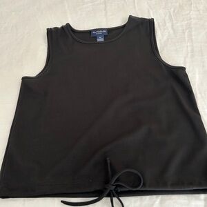 Ann Taylor Black Top with Drawstring Size Small Petite